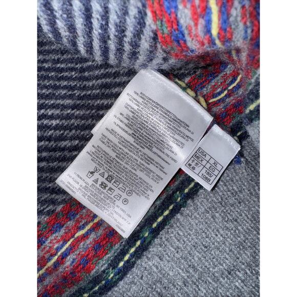 Brooks Brothers Men’s 100% Lambs Wool Multi Color V Neck Sweater Size XL - Picture 5 of 8